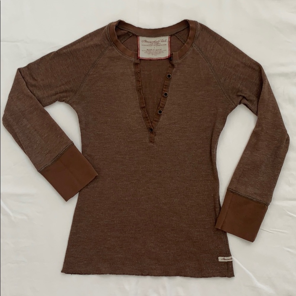 Abercrombie & Fitch Brown Henley Top